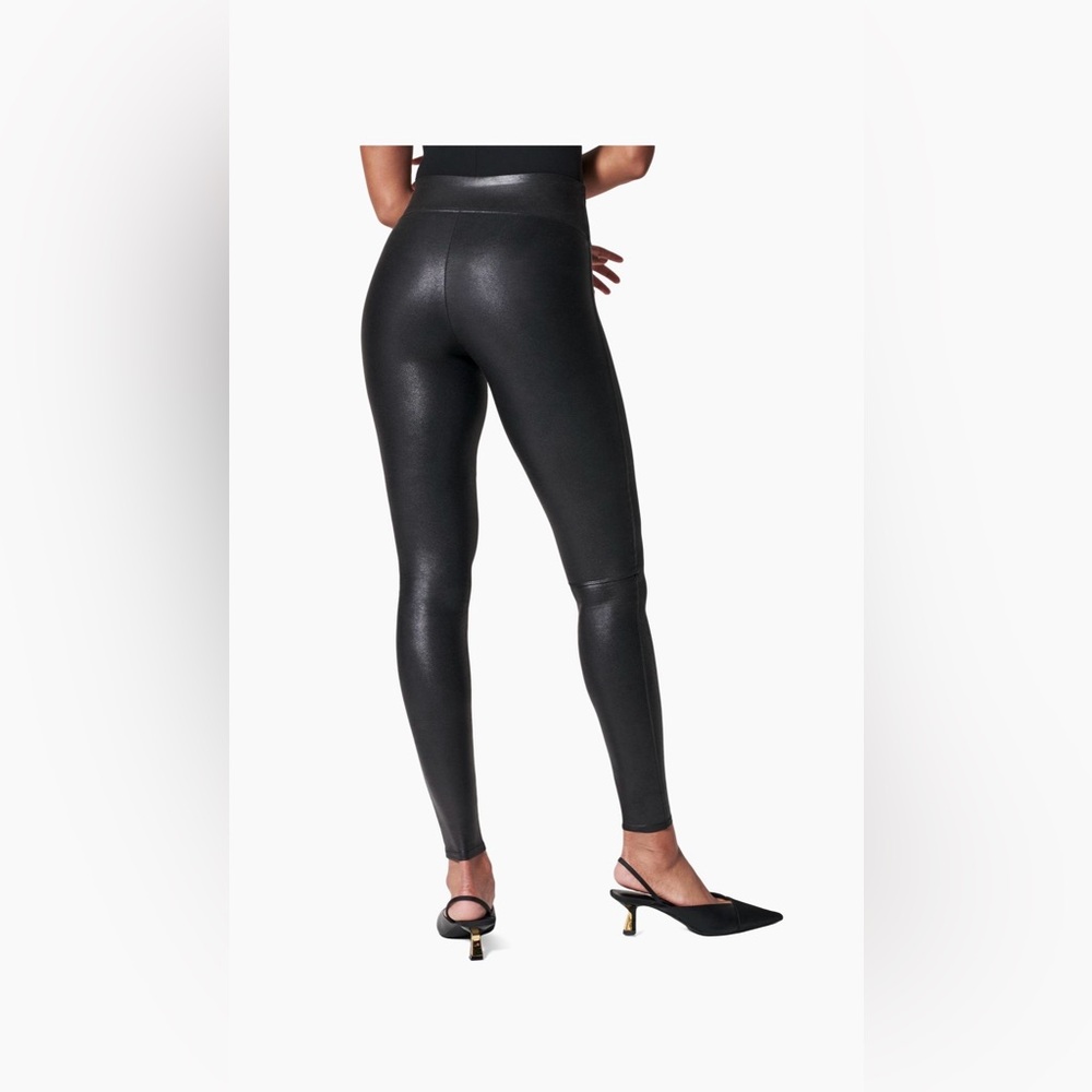 High-Rise Black Faux-Leather Leggings